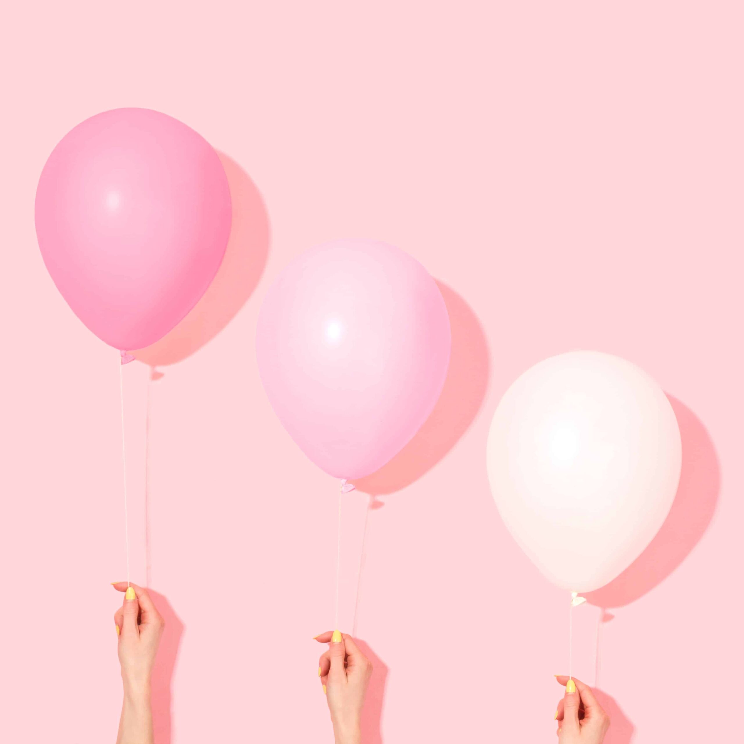 Balloons on a pink background
