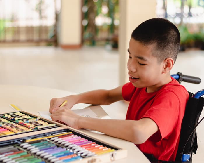 A child with special education needs coloring
