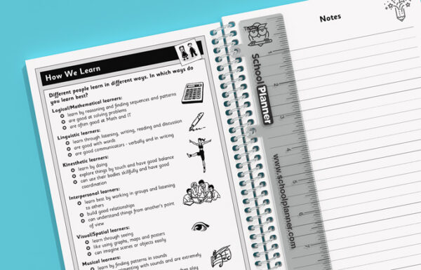 Printed elementary school planner