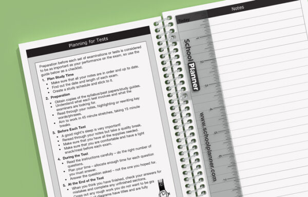 Printed middle school planner