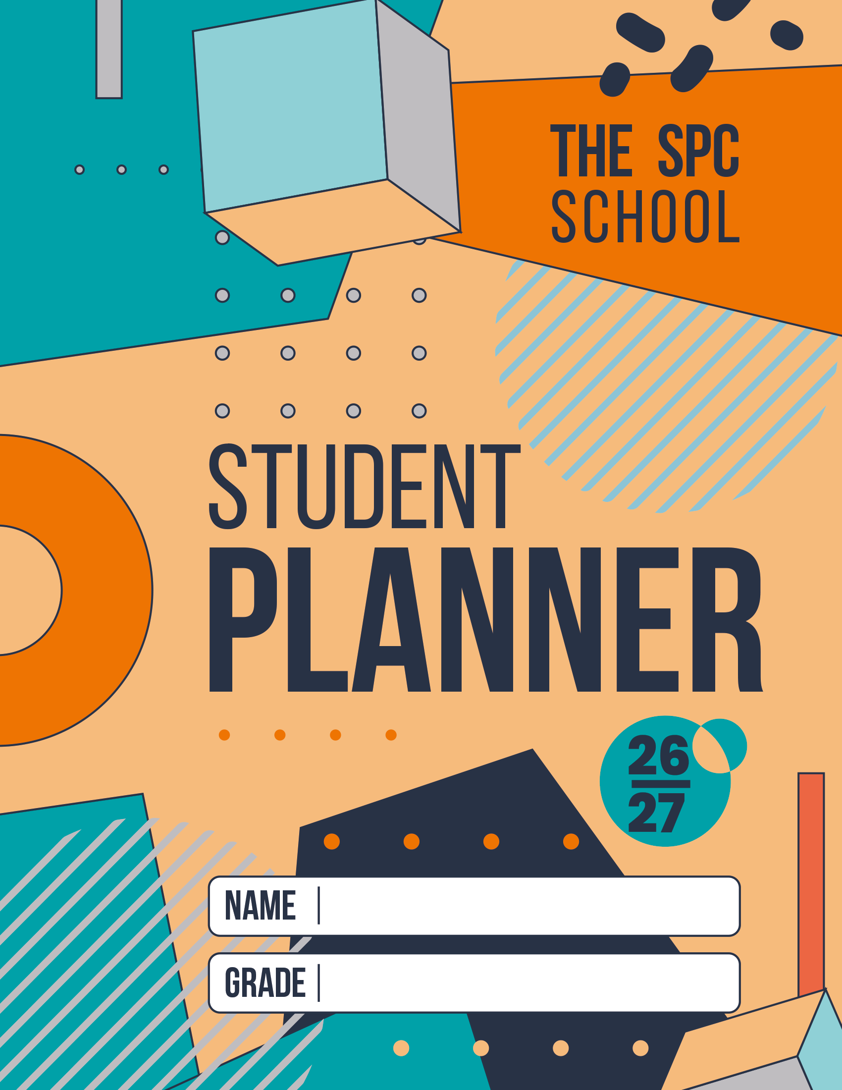 2025/26 School Planner Company Custom Student Planner Cover Option 17