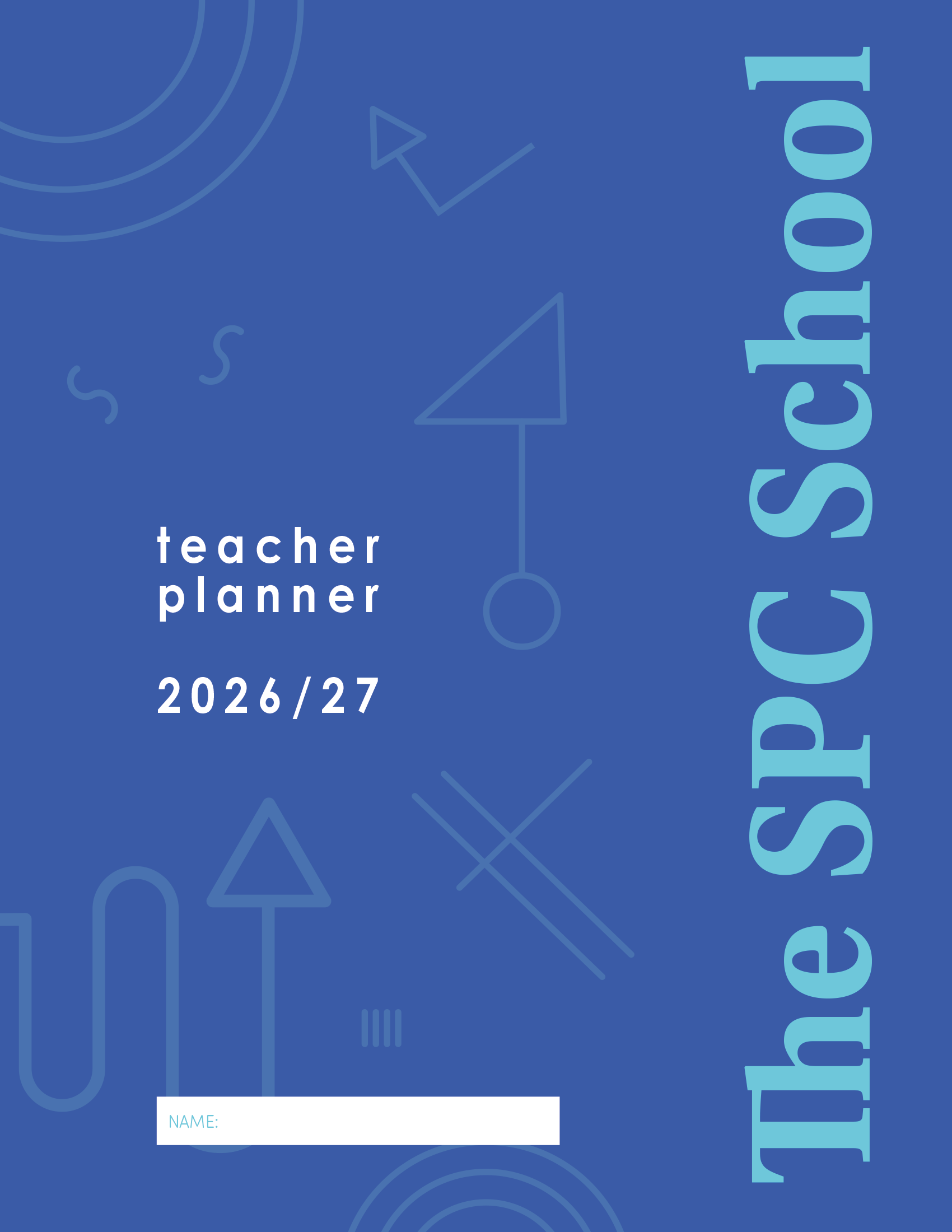 2025/26 School Planner Company Custom Teacher Planner Cover Option 2
