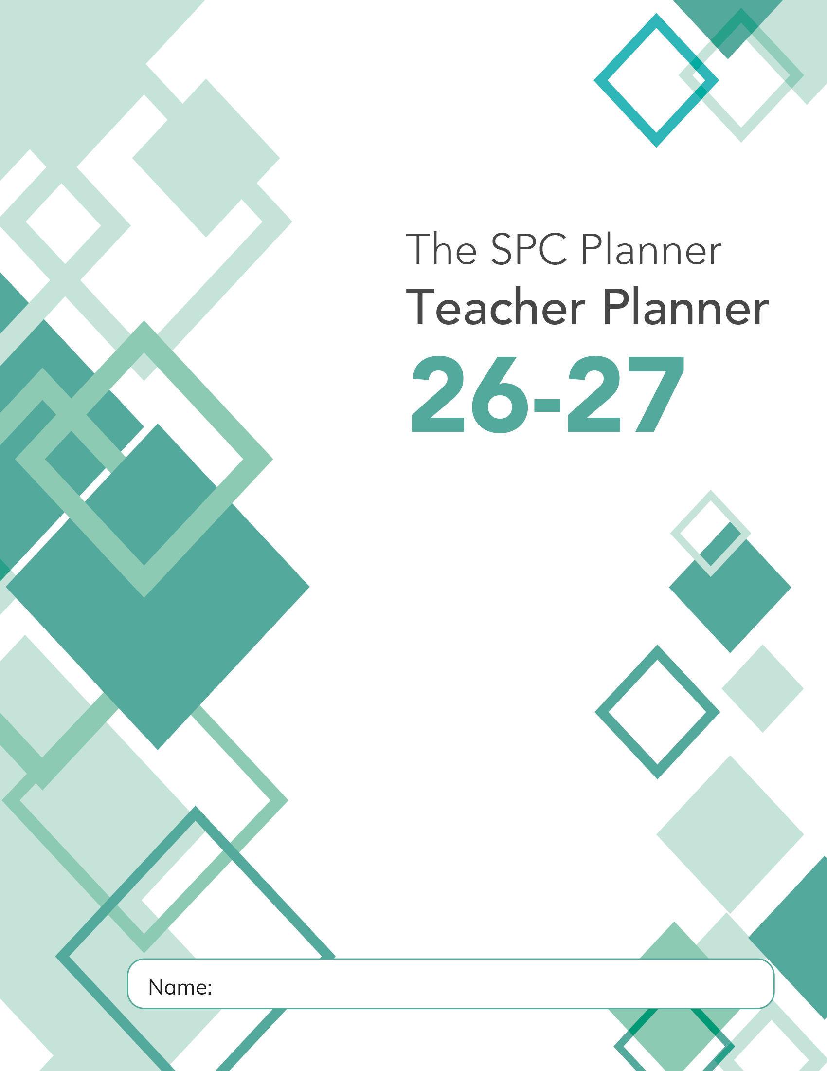 2025/26 School Planner Company Custom Teacher Planner Cover Option 5