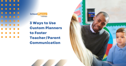 photo of a parent and teacher at a parent-teacher conference to demonstrate the power of using tools that foster communication between parents and teachers